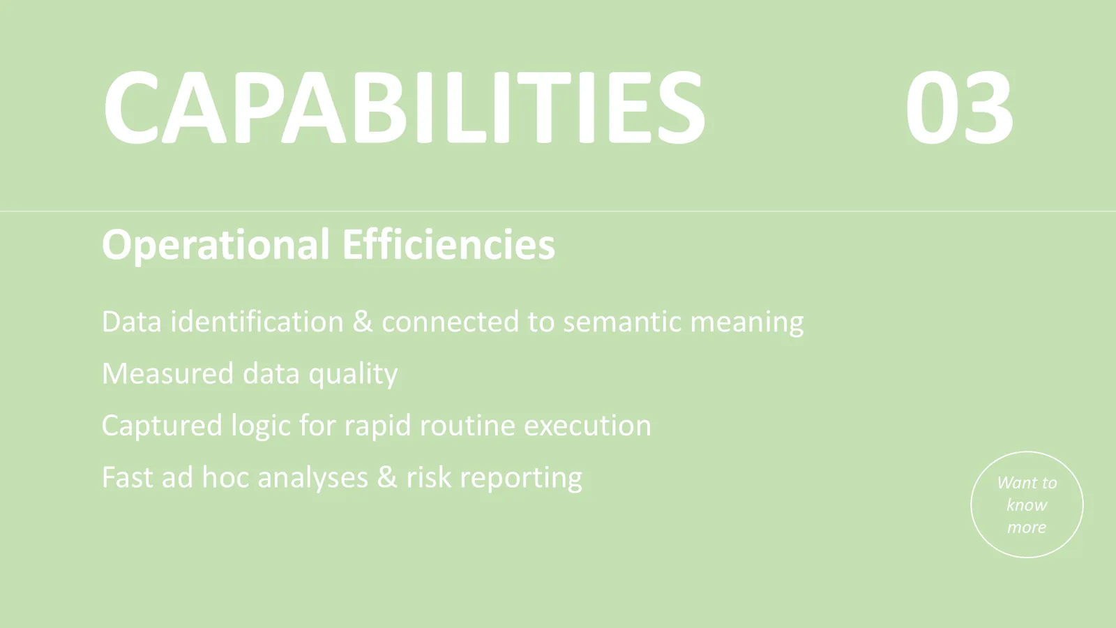 Operational Efficiencies capability summary