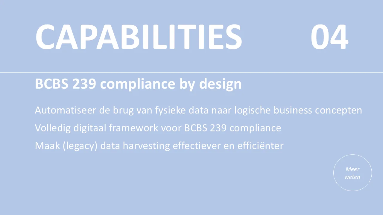 BCBS 239 compliance by design capability summary